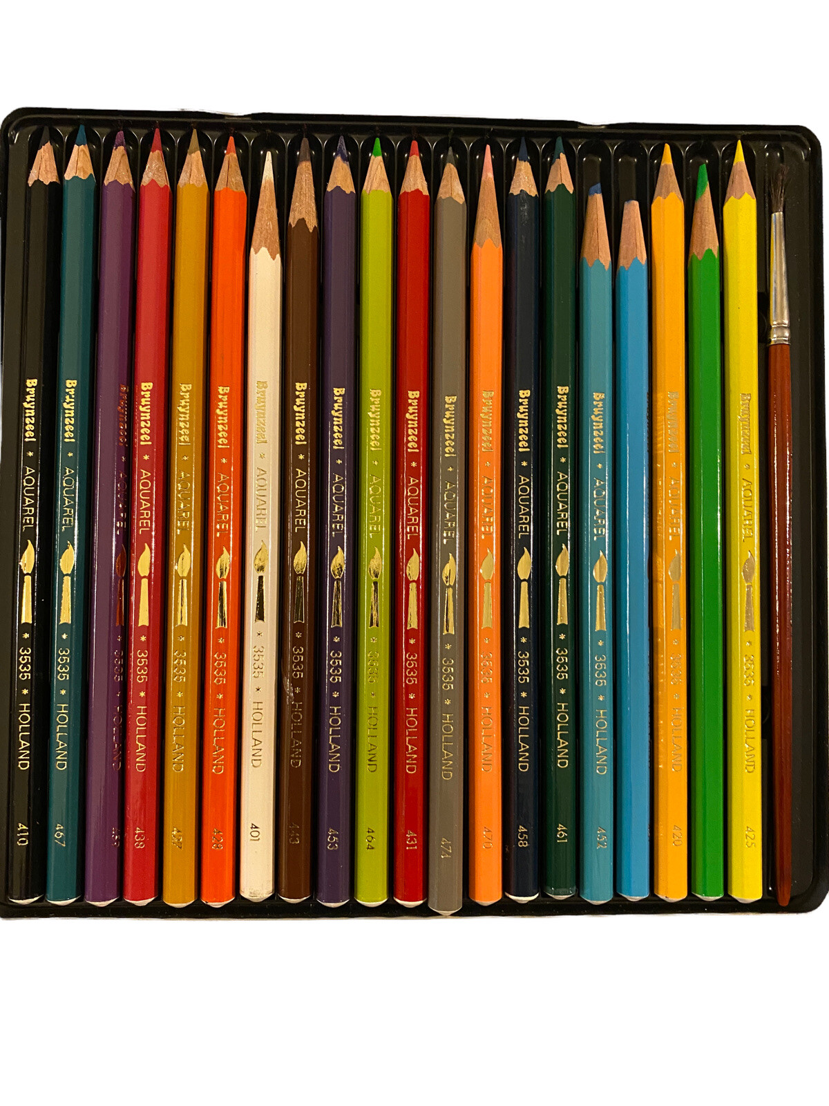 Bruynzeel 20 Watercolor Pencils Tin 20 Pencils 1 Brush Aquarelle