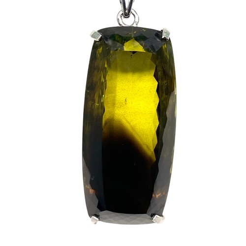 Ciondolo Argento Sterling 925 Quarzo Limone Bio Naturale Certificato 29,54 Gms 48x20mm - Foto 4 di 12