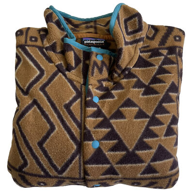 Patagonia M's Synchilla Montana Siete Bear Brown Snap-T Pullover Fleece XXL 