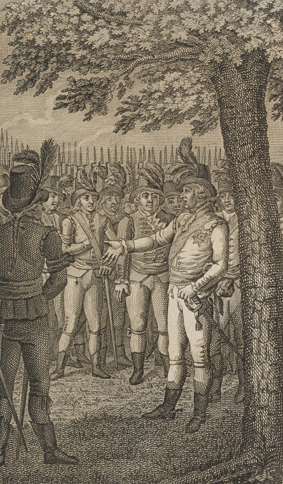 Lagebesprechung der Offiziere, 1800, Radierung Rokoko Unbekannt (18.Jhd)