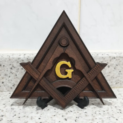PERSONALISIERTER massiver Eiche geschnitzt Freimaurer Kompass und quadratisches Freimaurerloge Geschenk