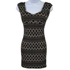 Vintage 90s Womens Bodycon Dress Size S Sparkle Metallic Knit