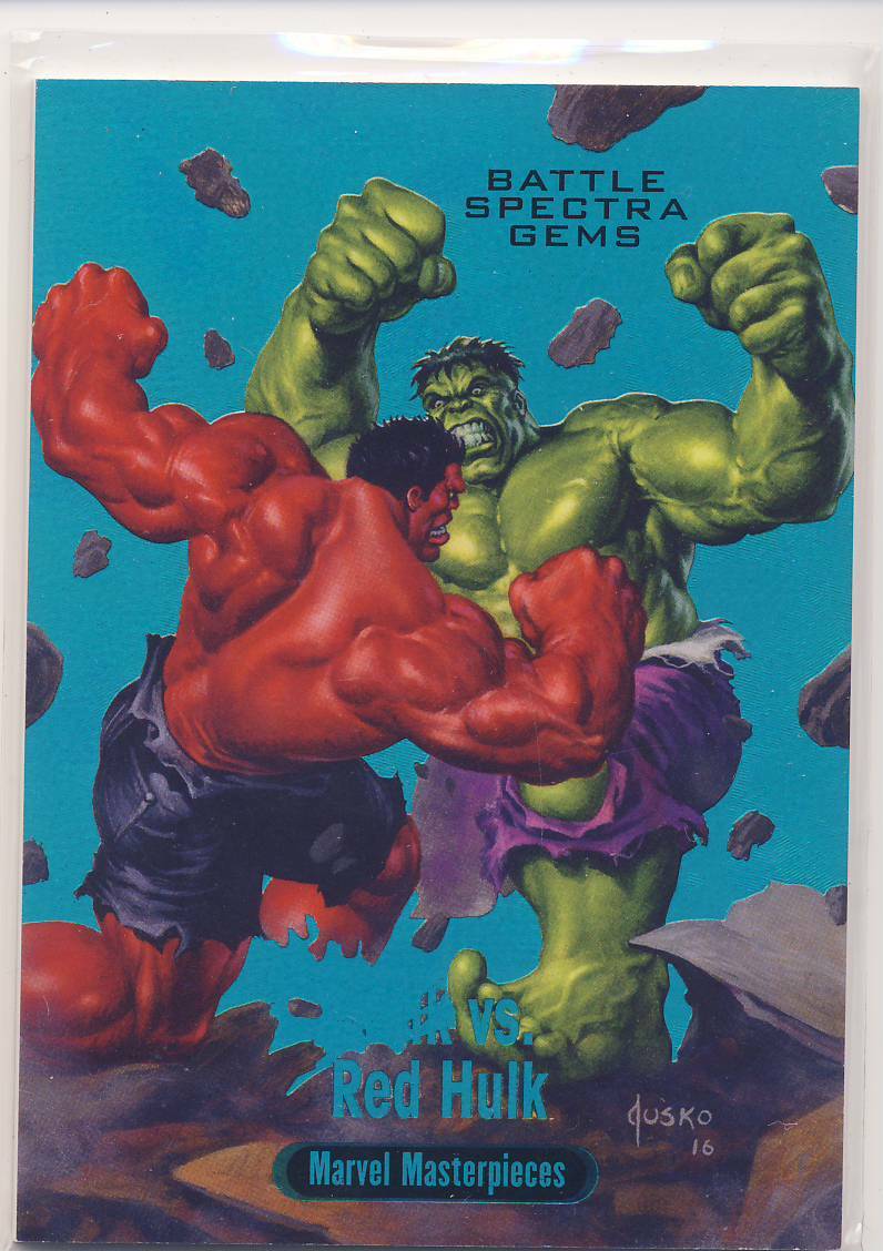 2016 Marvel Masterpieces Battle Spectra Gems Blue PMG BS-15 53/99 Hulk Red Hulk