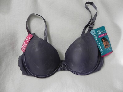 Vanity Fair Women's Ego Boost Add-A-Size Push Up Bra Size 34C