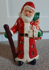 Weihnachtsmann Figur Teelichthalter Deko  Keramik Vintage Nikolaus