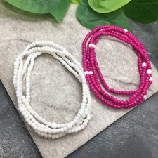 2 PC Handcrafted Waist Beads Jewelry African Bohemia Bracelets Anklet New 7693