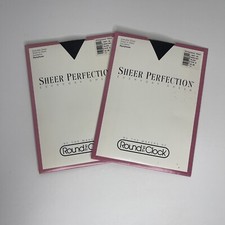 Lot of 2 Sheer Perfection Size B Everyday Sheer Pantyhose Sandal toe BLACK