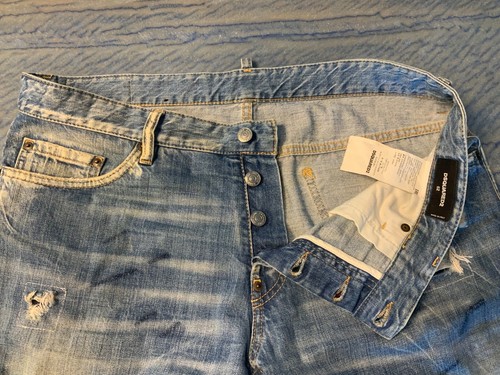 JEANS 100% AUTÉNTICOS DSQUARED2 PARA HOMBRE AZULES DESTRUIDOS TALLA 38, HECHOS EN ITALIA - Imagen 7 de 16