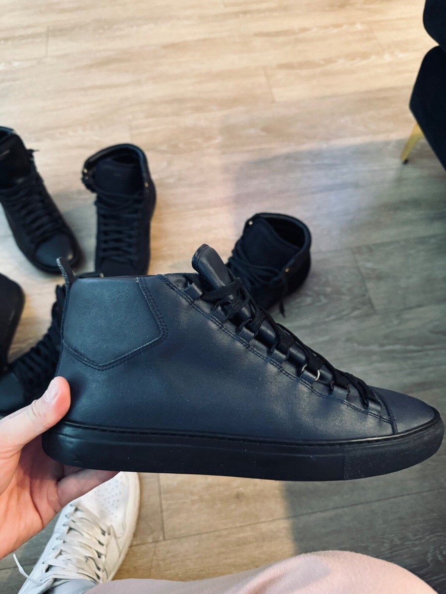BALENCIAGA NAVY BLUE HIGH TOP SNEAKERS SHOES SIZE 10 | eBay