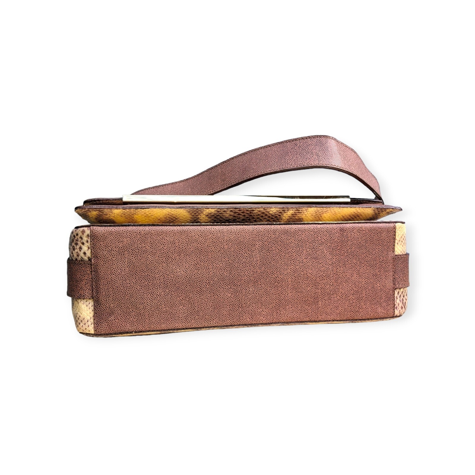 Brahmin Python Embossed Leather Shoulder Bag Huds… - image 11