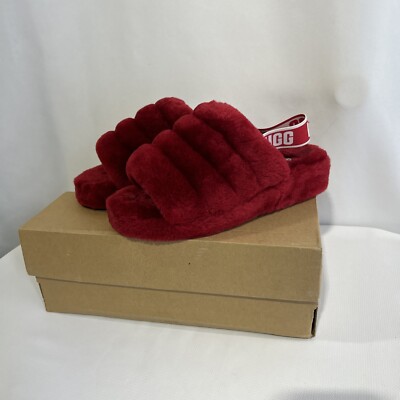 UGG fluff yeah Size 8 Woman s  Sandals EUC 