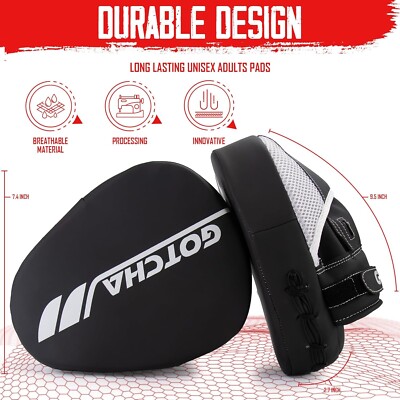 Gebogene Boxpads Focus Handschuhe - Maya Fell Leder MMA Muay Thai Punching Pads