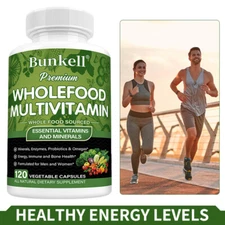 Whole Food Multivitamin - Complete Daily Vitamins Supplement -30/60/120 Capsules