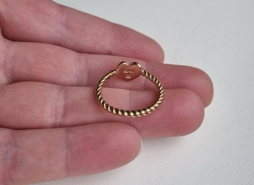 9ct Rose Yellow Gold Hallmarked Clogau Heart Ring 2.7g O 1/2 Used - Picture 4 of 13