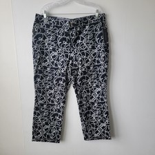 Tommy Hilfiger women's hampton stretch slim chino pants size 18 black white