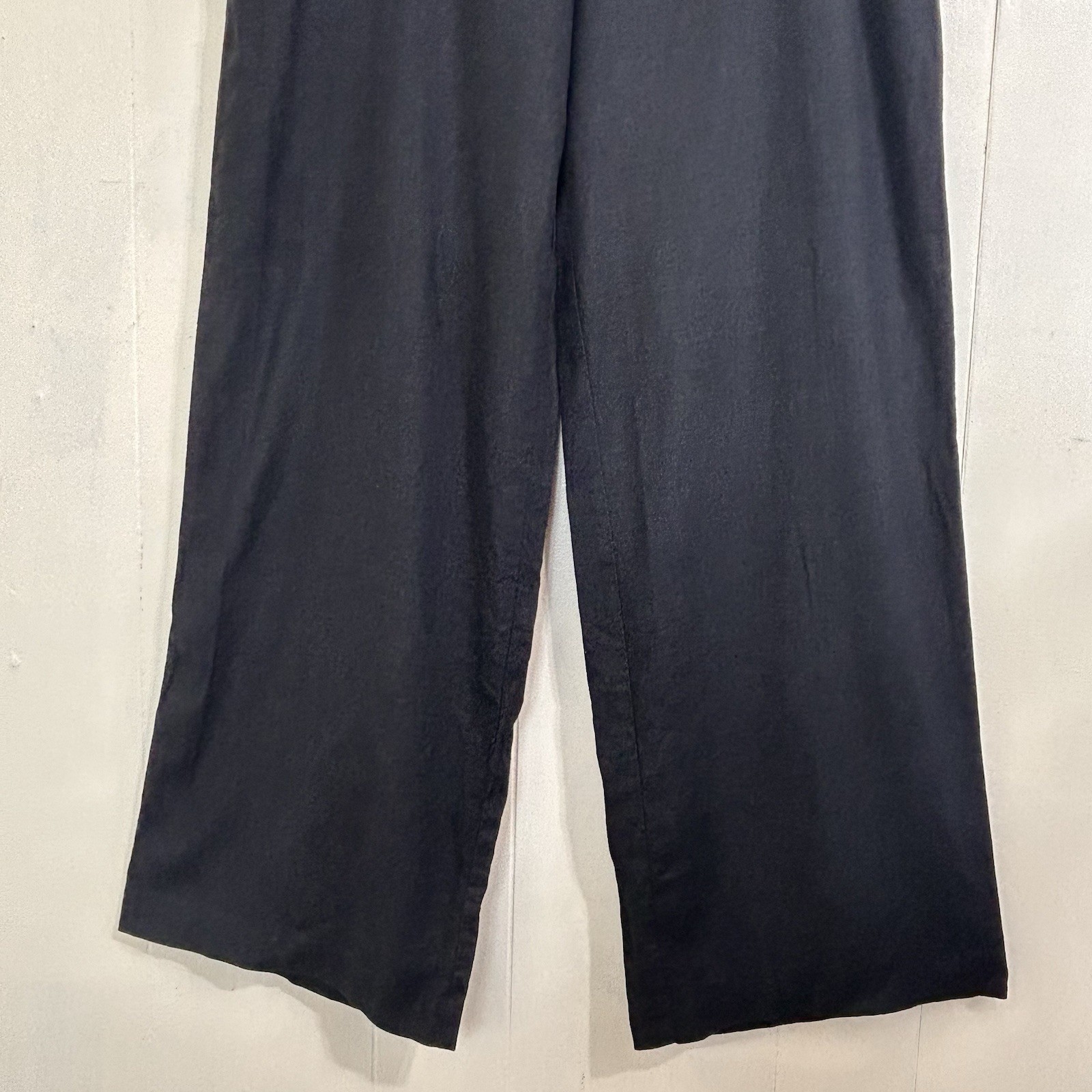 Basic Threads Black Linen Pants Size Medium Wide … - image 8