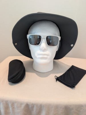 Oakley Holbrook sunglasses with a matte white frame and mirrored lenses
