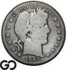 1893-S Barber Half Dollar, Lower Mintage Key Date San Francisco Issue