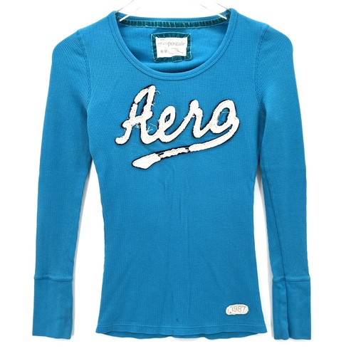 aéropostale Long Sleeve Poplin Uniform Shirt blue Black Friday 2025 Sale Clothin