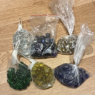 Glasnuggets Bastelsteine Konvolut mehrfarbiger Mix in Beuteln