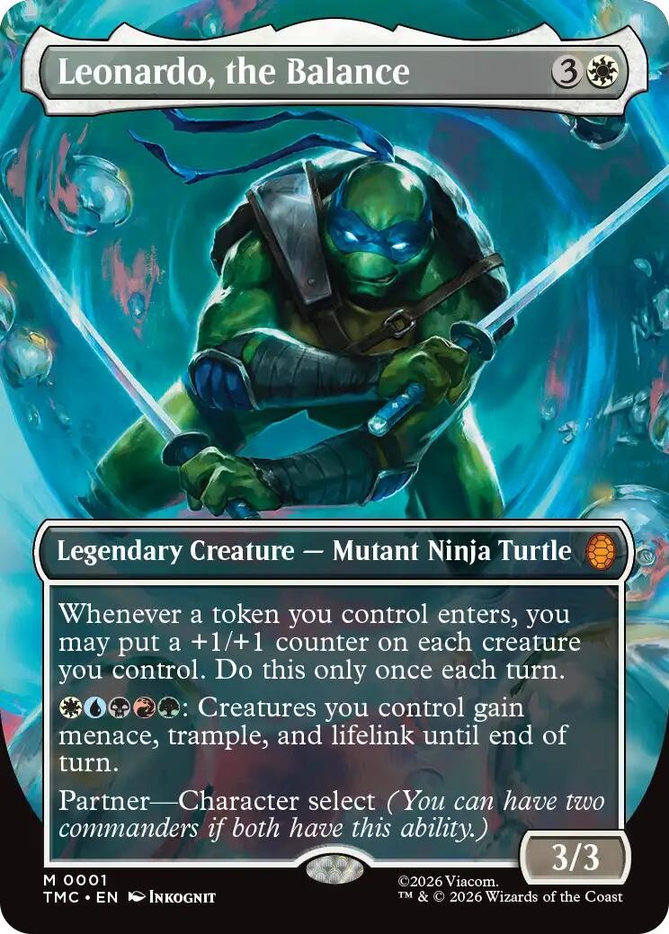 Leonardo, the Balance (0001) (Borderless) Commander: Teenage