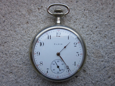 ELGIN 7 JEWELS TASCHENUHR US UHRWERK TASCHENZWIEBEL VINTAGE
