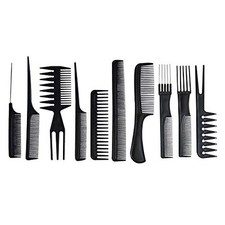 10PCS Black Hair Combs Set for Hairdressing, Cutting  Styling - For Women,