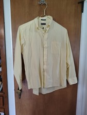 Chaps Men  s Yellow Button Down Dress Shirt 34/35 17-17.5 Collared