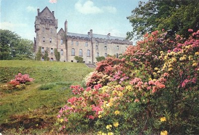 Azaleen auf Brodick Castle Isle of Arran Schottland Vintage Postkarte