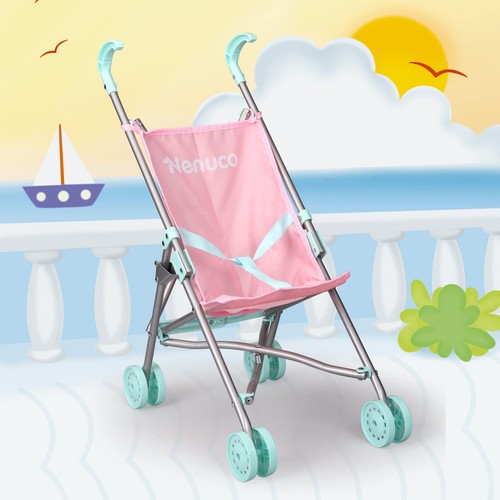 Nenuco - Passeggino Passeggino Giocattolo Rosa e Blu Metallizzato Pie - Foto 7 di 9