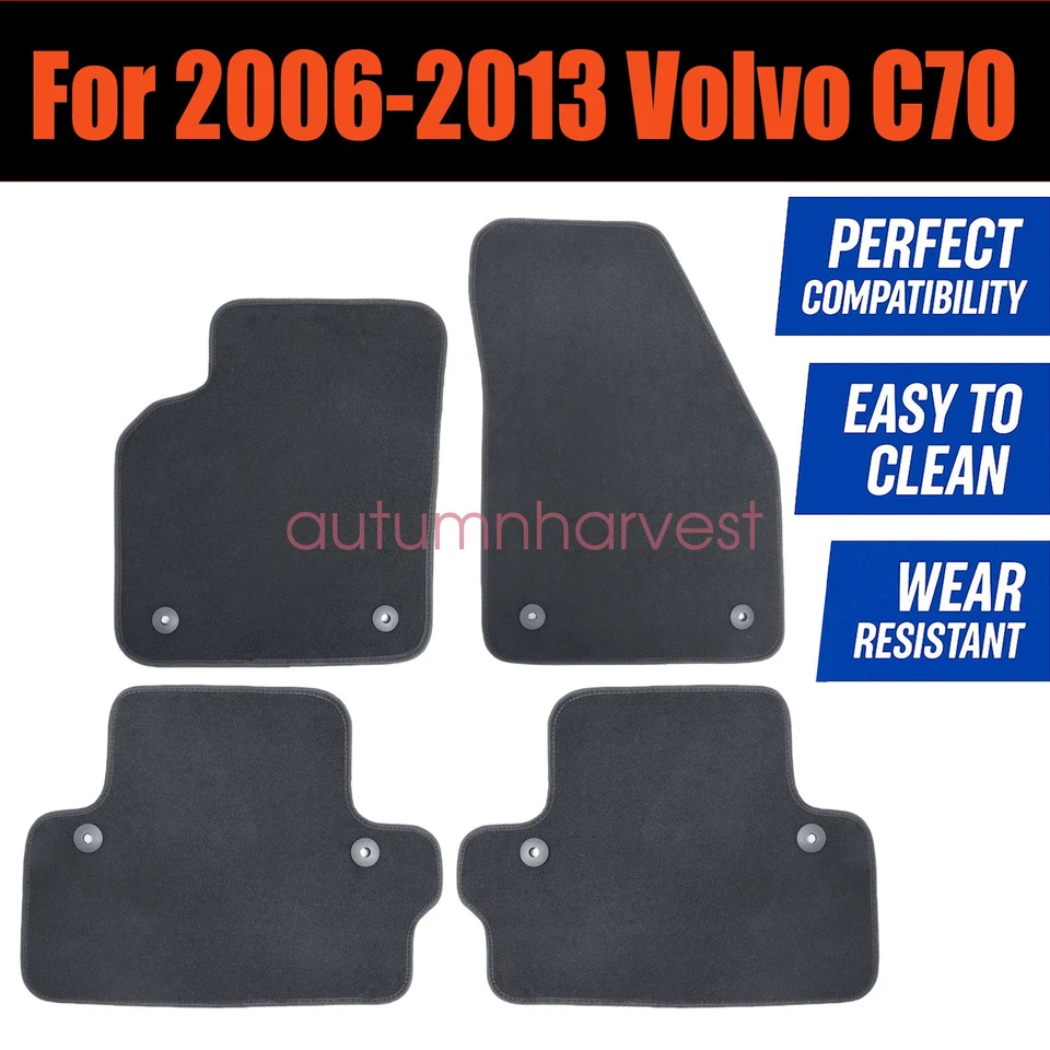4 piezas alfombrillas de terciopelo de repuesto delanteras y traseras para Volvo C70 2006-2013 Foto 3 de 4