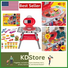 Kids BBQ Grill Playset Lights Sounds 17 Accessories Cooking Toys Ages 3 