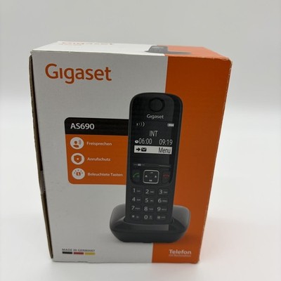 Gigaset AS690 Schnurloses DECT-Telefon mit großem Display, schwarz