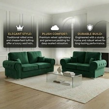 Verona 3&2 Seater Sofa Set 2,3 Seater Sofa Living Room Upholstered Plush &Naples