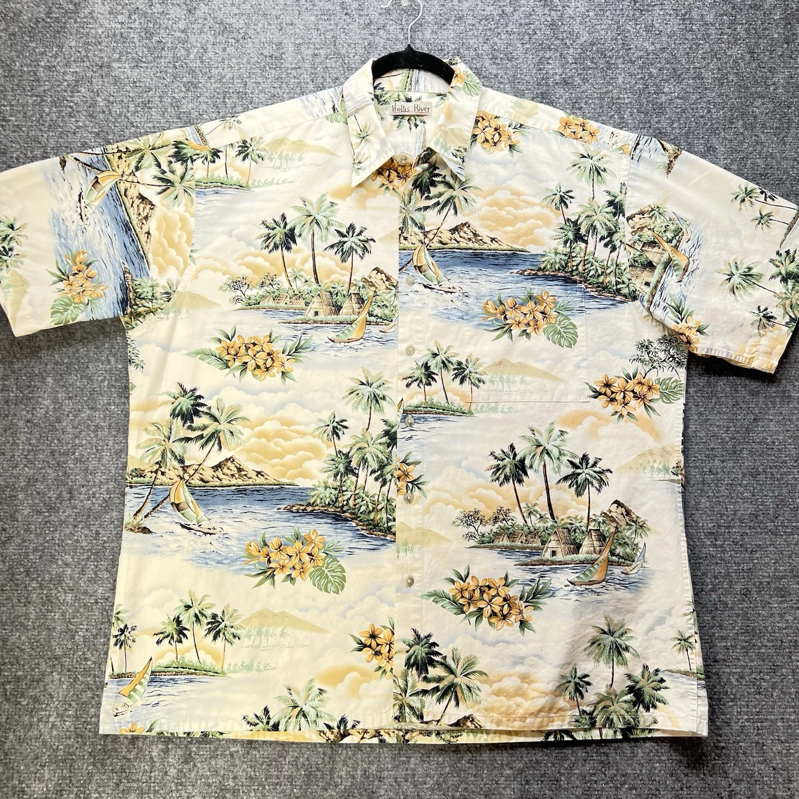 Hollis River Hawaiian Shirt Mens XL Tropical Island Palm Trees Button Up Aloha
Opens in a new window