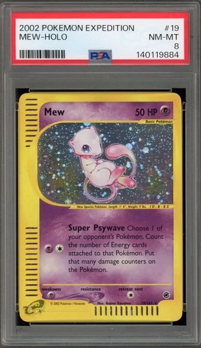 Pokemon Mew Expedition Holo Rare #19 PSA 8