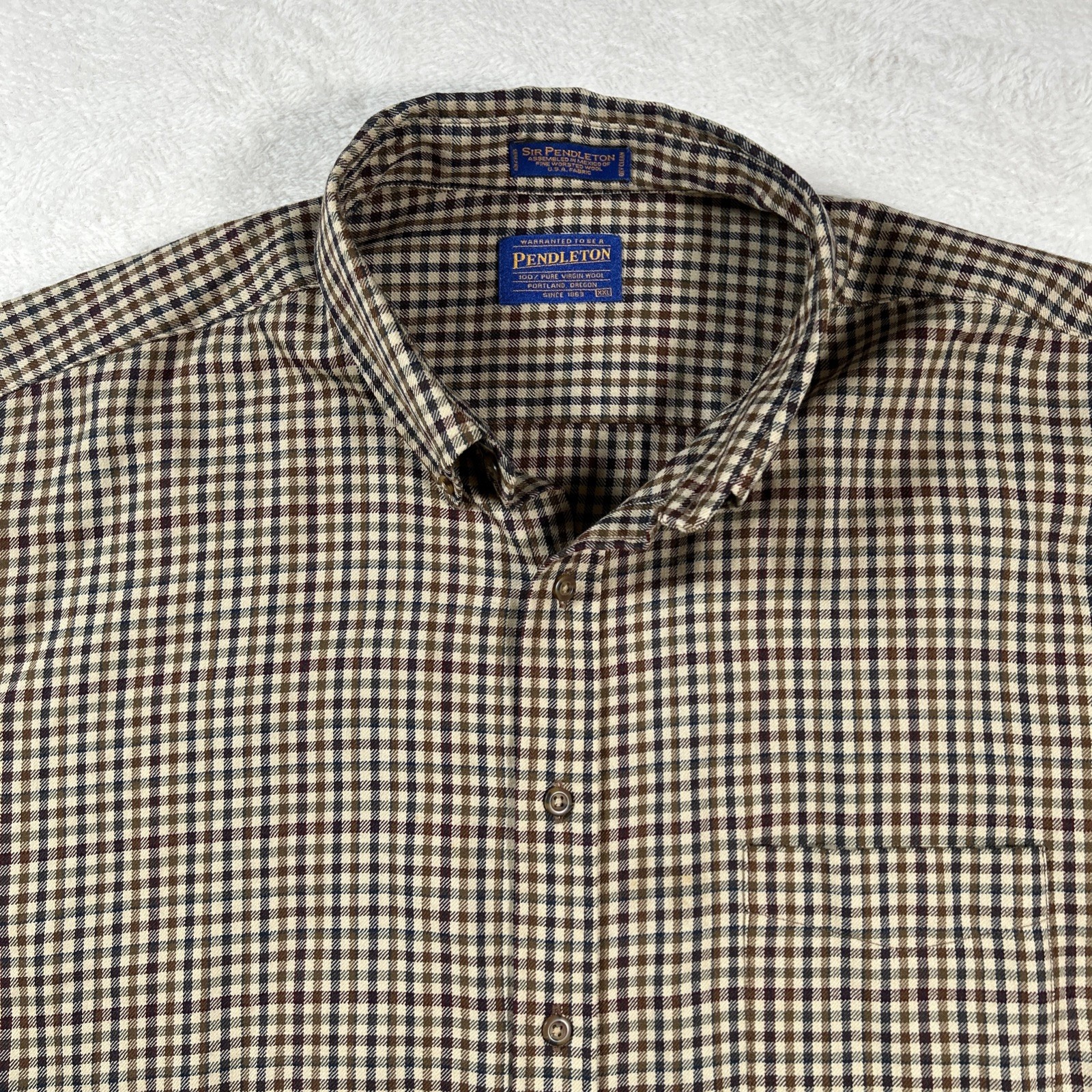 Pendleton Sir Pendleton Button Up Plaid Shirt Bro… - image 2