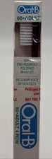 Vtg Oral B 60 Soft Red Toothbrush End Rounded Bristle 4 Row Large Head 80  s Seal