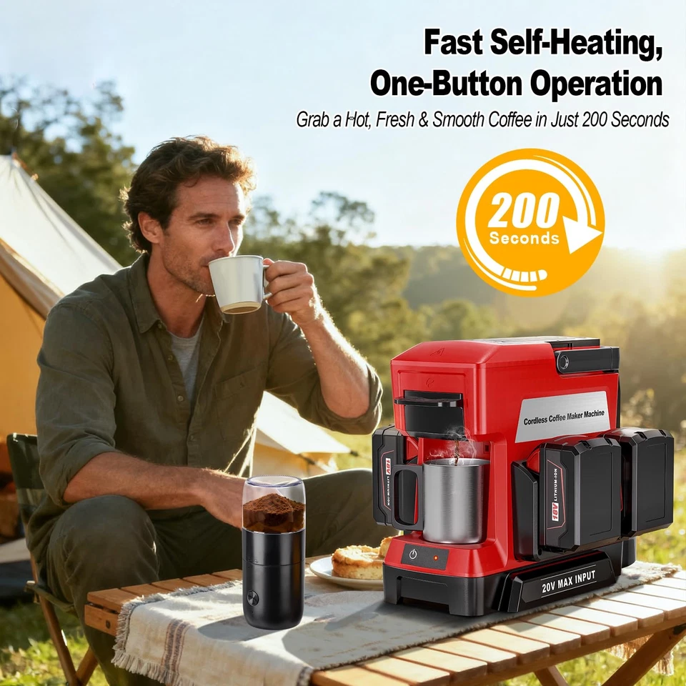 Cafeteira sem fio para bateria Milwaukee M18 18V, máquina de café portátil gotejamento... - Imagem 3 de 4