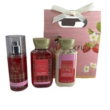 Bath and Body Strawberry Pound Cake Gift Set Shower Gel, Mist, Body Lotion