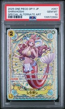 2025 ONE PIECE JAPANESE OP11-A FIST OF DIVINE SPEED #057 SHIRAHOSHI PSA 10