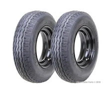 2 Heavy Duty Highway Trailer Tire Wheel Assembly 8-14.5 14PR LR G w/6x14.5 Rim