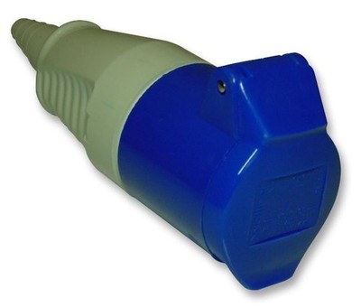HiLo - 16A, 230V, Cable Mount CEE Socket, 2P+E, Blue, IP44