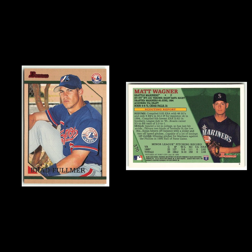 Tarjeta de béisbol Brad Fullmer novato #370 1996 Bowman Montreal Expos MLB casi nueva Foto 3 de 3