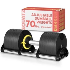 SQUATZ 70 Lbs Adjustable Dumbbell Weight Set User-friendly Easy to Use