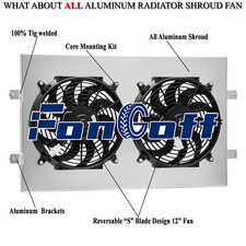 Radiator Shroud+Fan For 1988-97 Chevy GMC C1500 C2500 K1500 K2500 4.3L 5.7L.