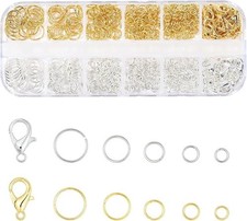 5 Sizes Silver and Gold Open Jump Rings, 500PCS O Rings and Lobster Clasps, Smal