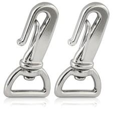 Karabiner Gooseneck mit Dreh-Gelenk/Dreh-Kopf für Hunde-Leine/Hals-Band 2er Set