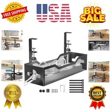 Under Desk Cable Management Tray No Drill, Metal Mesh Cable Management Under ...