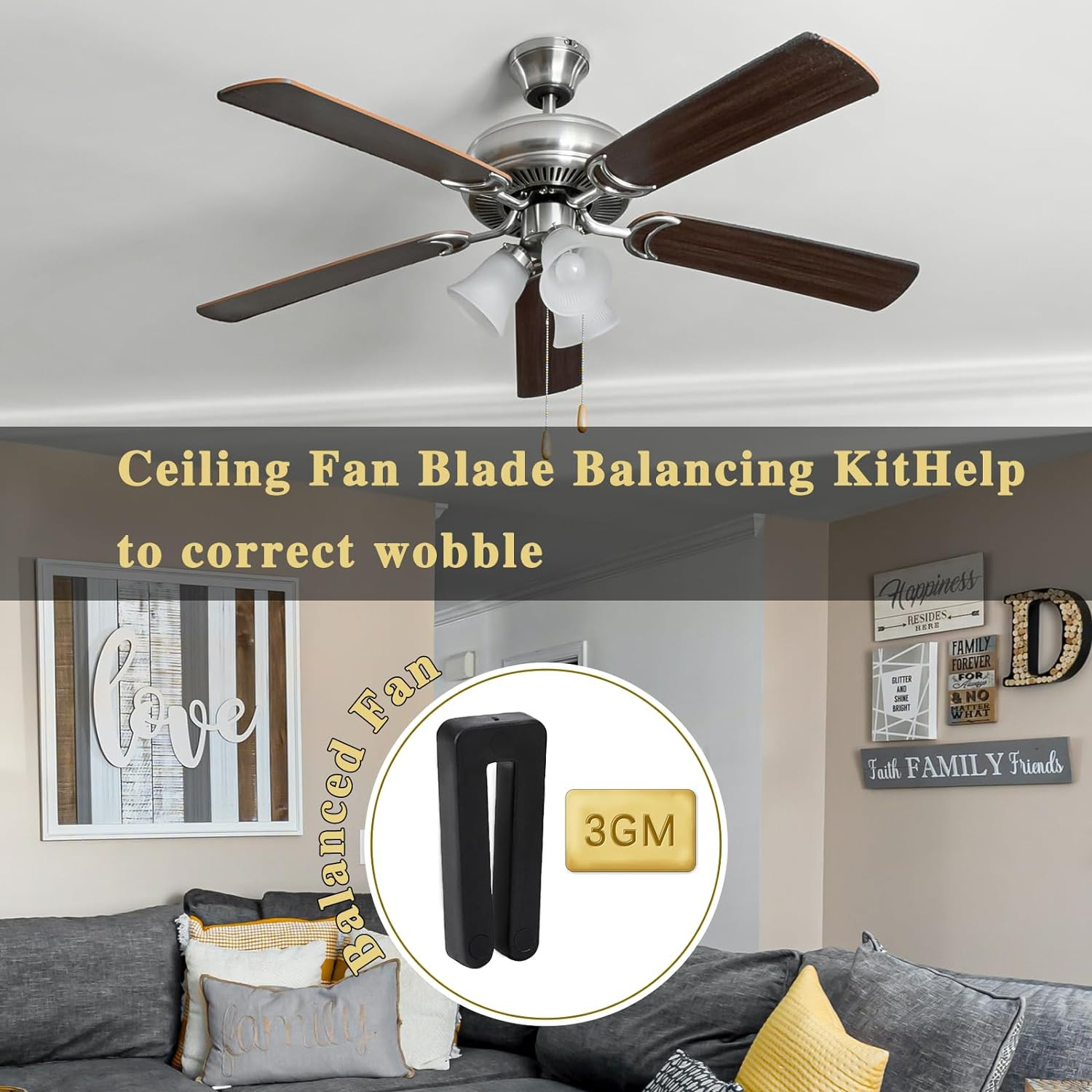 KALIONE Ceiling Fan Blade Balancing Kit Including Fan Balancing Clips and 12Pcs 